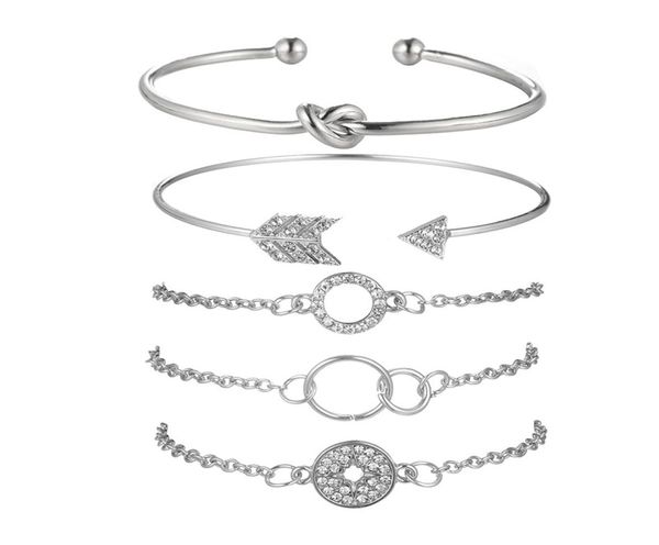 5pcs round diamond knotted arrow open geometry chain bracelet adjustable cuff bracelet open line stackable surround bracelet set f9392074, Golden;silver
5pcs round diamond knotted arrow open geometry chain bracelet adjustable cuff bracelet open line stackable surround bracelet set f9392074, Golden;silver