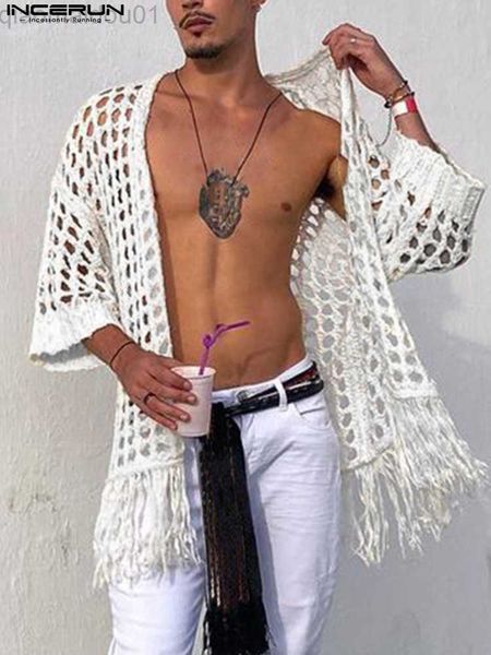 men's casual shirts men shirt solid mesh hollow out see through tassel streetwear casual camisas open stitch half sleeve cardigan 2023, White;black
men's casual shirts men shirt solid mesh hollow out see through tassel streetwear casual camisas open stitch half sleeve cardigan 2023, White;black