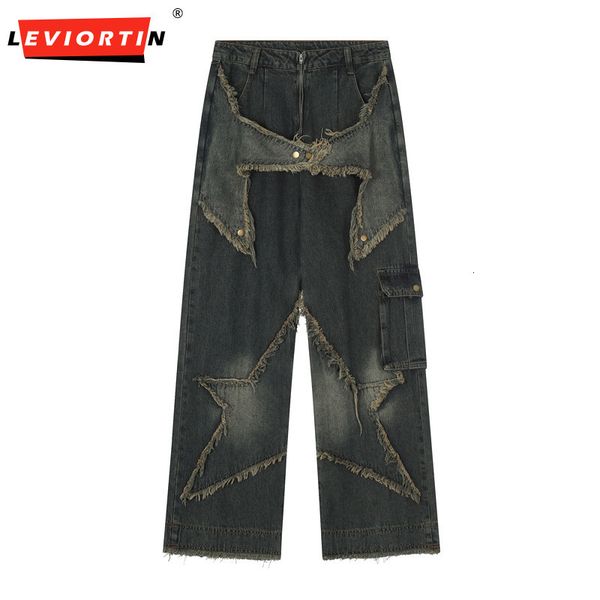 men s jeans streetwear star design washed rough edge straight mens pants y2k hip hop side pockets baggy oversized cargo denim trousers 23072, Blue
men s jeans streetwear star design washed rough edge straight mens pants y2k hip hop side pockets baggy oversized cargo denim trousers 23072, Blue