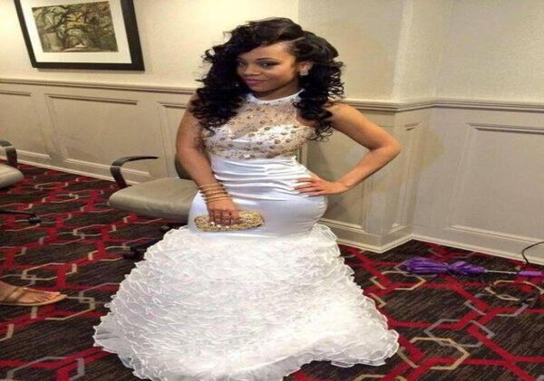 2020 white mermaid prom dresses high neck crystal beads evening gowns ruffles tiered floor length backless graduation formal party5660973, Black
2020 white mermaid prom dresses high neck crystal beads evening gowns ruffles tiered floor length backless graduation formal party5660973, Black