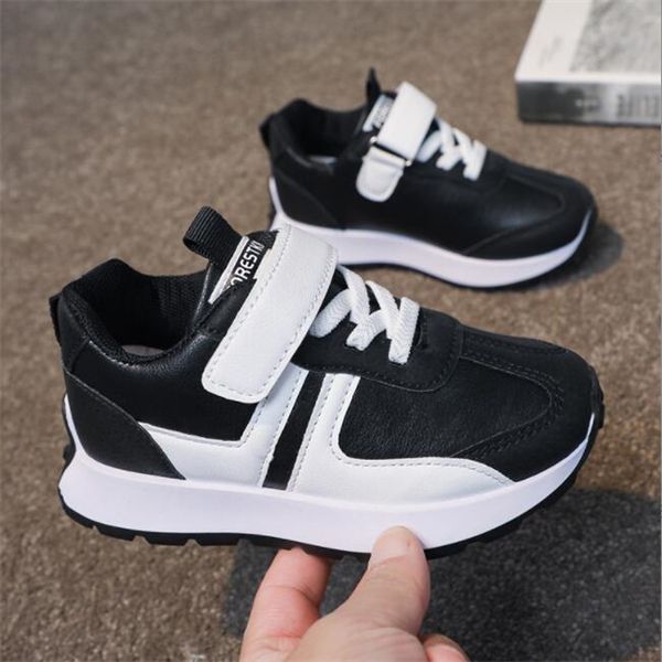 spring new kid's sports shoes running shoes boys' soft sole panel color girls' leather casual shoes, Black
spring new kid's sports shoes running shoes boys' soft sole panel color girls' leather casual shoes, Black