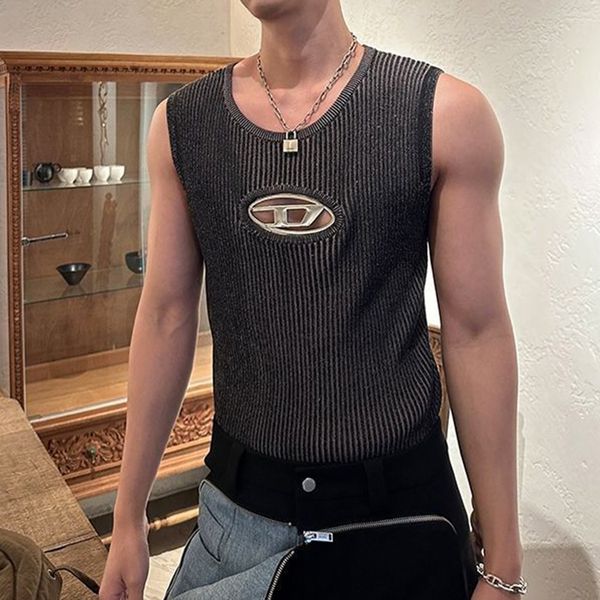 men' tank metal design hollow vest summer american retro sleeveless tshirt brand lgbt y2k streetwear 230720, White;black
men' tank metal design hollow vest summer american retro sleeveless tshirt brand lgbt y2k streetwear 230720, White;black