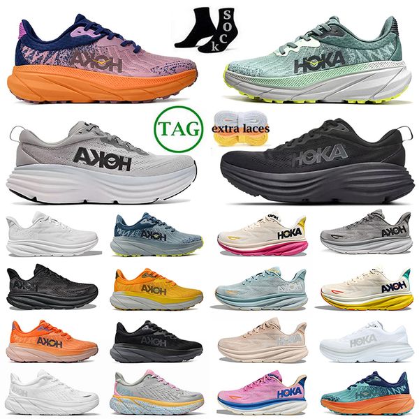 

hoka one one clifton 8 athletic shoe running shoes bondi 8 carbon x 2 sneakers shock absorbing road fashion mens womens r women men size 36-