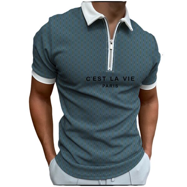 men's polos 2023 summer printed solid color polo shirt zipper lapel short sleeve tshirt casual office clothing 230720, White;black
men's polos 2023 summer printed solid color polo shirt zipper lapel short sleeve tshirt casual office clothing 230720, White;black