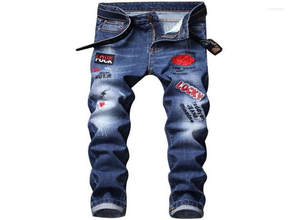 mens ripped jeans designer slim fit hip hop stretch rose embroidered fashion men black blue denim trousers5522684
mens ripped jeans designer slim fit hip hop stretch rose embroidered fashion men black blue denim trousers5522684
