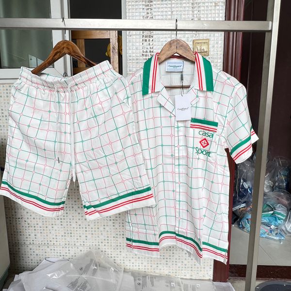 mens casual shirts casablanca shirt set plaid letter print hawaiian fashion loose breathable men women short sleeve suit 230720, White;black
mens casual shirts casablanca shirt set plaid letter print hawaiian fashion loose breathable men women short sleeve suit 230720, White;black