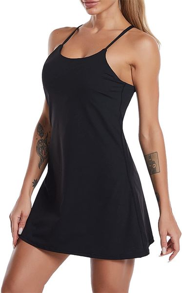 basic casual dresses women's sleeveless exercise tennis dress with built-in bra shorts golf workout athletic dresses pockets 230720, Black;gray
basic casual dresses women's sleeveless exercise tennis dress with built-in bra shorts golf workout athletic dresses pockets 230720, Black;gray