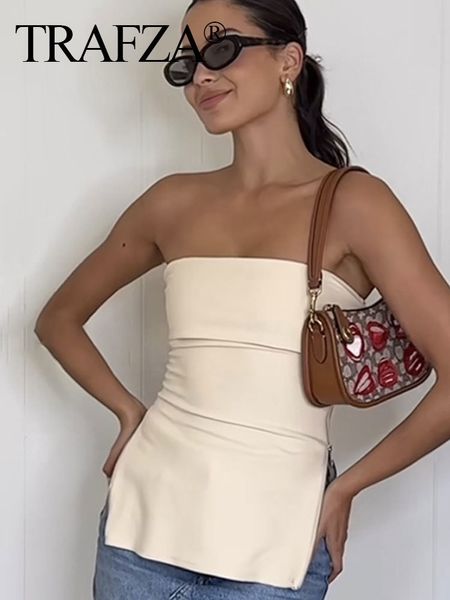 women's tanks camis trafza 2023 strapless tube corset side zipper solid vintage off shoulder lady slim backless bustiers 230720, White
women's tanks camis trafza 2023 strapless tube corset side zipper solid vintage off shoulder lady slim backless bustiers 230720, White