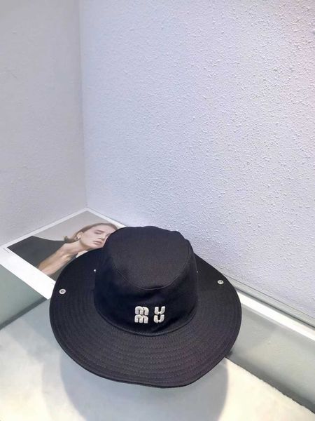new embroidered miu black large brim fisherman hat female designer designer beanie cap outdoor sun shading and sunscreen hat cowboy mountain, Blue;gray
new embroidered miu black large brim fisherman hat female designer designer beanie cap outdoor sun shading and sunscreen hat cowboy mountain, Blue;gray
