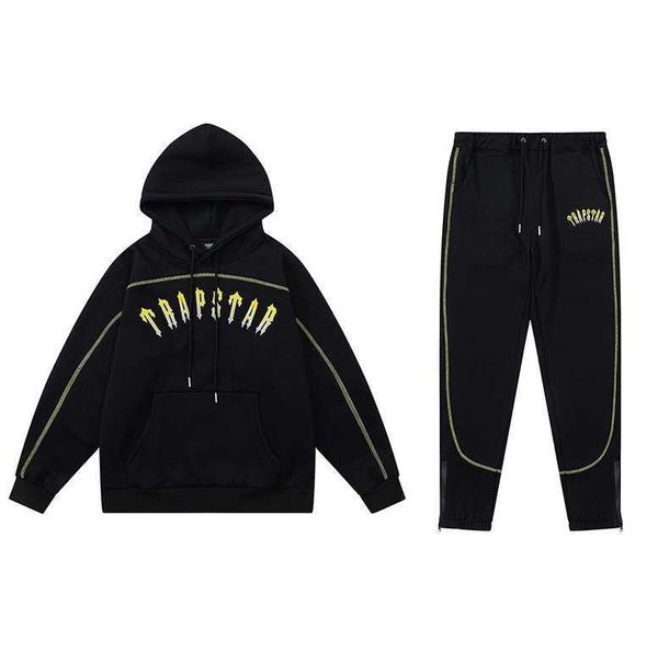 men's hoodies sweatshirts small high street trendy trapstar gradient embroidery and plush hooded sweater pants set european american in, Black
men's hoodies sweatshirts small high street trendy trapstar gradient embroidery and plush hooded sweater pants set european american in, Black