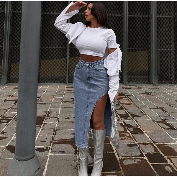 skirts elegant side split skirt women summer high waist midi skirts female spring fashion denim office blue ladies clothes 230720, Black
skirts elegant side split skirt women summer high waist midi skirts female spring fashion denim office blue ladies clothes 230720, Black