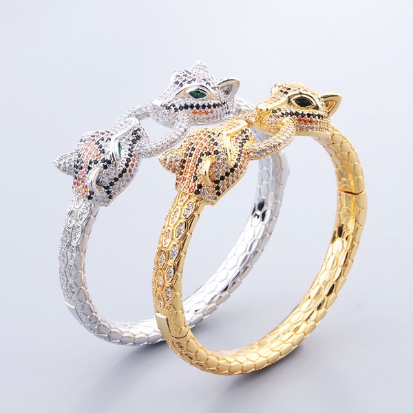 fashion 18k gold two leopard silver bangle bracelets for girls women daughter mom luxury fashion jewelry designer women jewlery party gifts, Black
fashion 18k gold two leopard silver bangle bracelets for girls women daughter mom luxury fashion jewelry designer women jewlery party gifts, Black