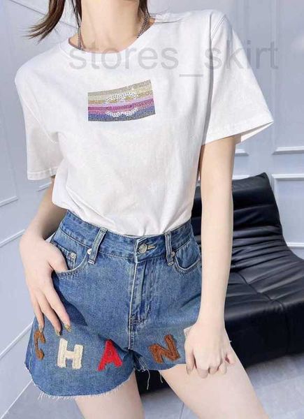 women's t-shirt designer 2023 summer new heavy industry diamond letter l round neck pullover short sleeve t-shirt versatile for women 7, White
women's t-shirt designer 2023 summer new heavy industry diamond letter l round neck pullover short sleeve t-shirt versatile for women 7, White