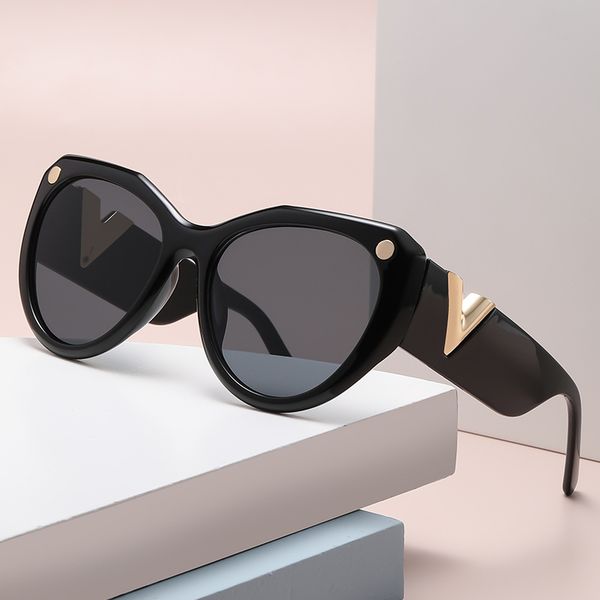 fashion sunglasses women's sunglasses cat eye sunglasses trendy and personalized v-shaped oversized frames, White;black