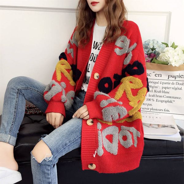 women's knits tees fashion casual women sweater cardigan autumn and winter loose korean version thickened style with knitted medium len, White
women's knits tees fashion casual women sweater cardigan autumn and winter loose korean version thickened style with knitted medium len, White