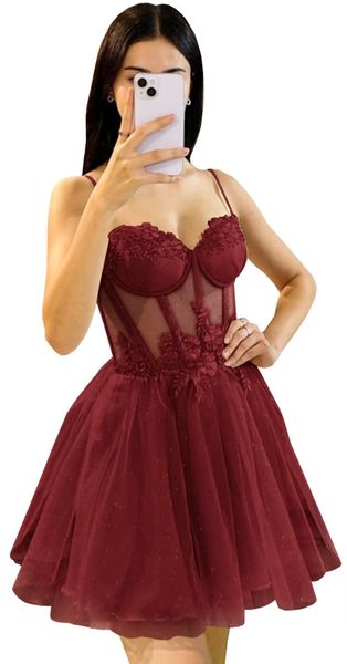 short homecoming dresses spaghetti appliques sweetheart lace-up illusion party gowns princess plus size mini birthday prom graudation cockta, Blue;pink
short homecoming dresses spaghetti appliques sweetheart lace-up illusion party gowns princess plus size mini birthday prom graudation cockta, Blue;pink