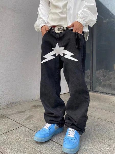 men s jeans y2k american retro jeans fashion star print men and women punk hip hop loose straight slim casual street wear 230721, Blue
men s jeans y2k american retro jeans fashion star print men and women punk hip hop loose straight slim casual street wear 230721, Blue