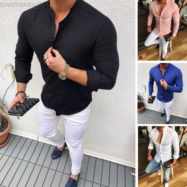 men's casual shirts 2023 summer men's slim v neck long sleeve muscle solid shirt casual shirts blouse men fit buttons shirt drop, White;black
men's casual shirts 2023 summer men's slim v neck long sleeve muscle solid shirt casual shirts blouse men fit buttons shirt drop, White;black
