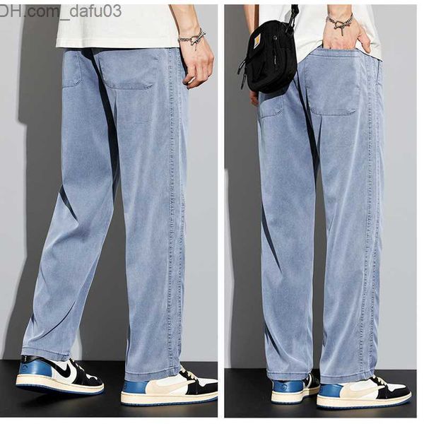 men's pants s-5xl 6 style men's loose fitting jeans summer soft lyocell thin fabric straight pants brushed elastic waist korean ca, Black
men's pants s-5xl 6 style men's loose fitting jeans summer soft lyocell thin fabric straight pants brushed elastic waist korean ca, Black