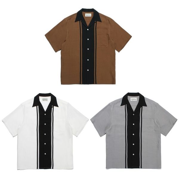 mens casual shirts patchwork big stripe wacko maria short shirt summer men women hawaiian beach 230720, White;black
mens casual shirts patchwork big stripe wacko maria short shirt summer men women hawaiian beach 230720, White;black