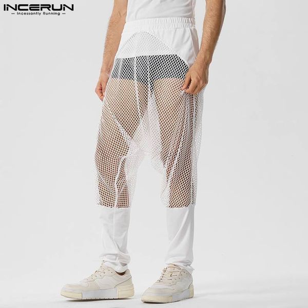 men s pants incerun 2023 men mesh patchwork elastic waist loose transparent trousers streetwear joggers stylish s 5xl 230720, Black
men s pants incerun 2023 men mesh patchwork elastic waist loose transparent trousers streetwear joggers stylish s 5xl 230720, Black
