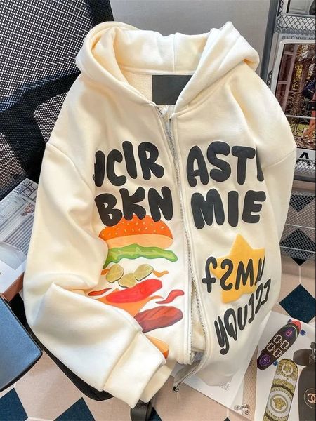 men's hoodies sweatshirts american retro zipper hoodies women y2k harajuku autumn winter section fashion brand cardigan men jacket foam, Black
men's hoodies sweatshirts american retro zipper hoodies women y2k harajuku autumn winter section fashion brand cardigan men jacket foam, Black