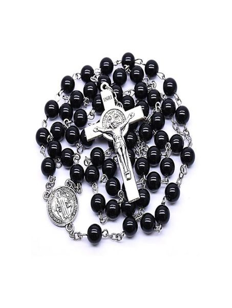 black acrylic cross rosary beads necklace long pendant for men women religious prayer jewelry gifts4420942, Silver
black acrylic cross rosary beads necklace long pendant for men women religious prayer jewelry gifts4420942, Silver
