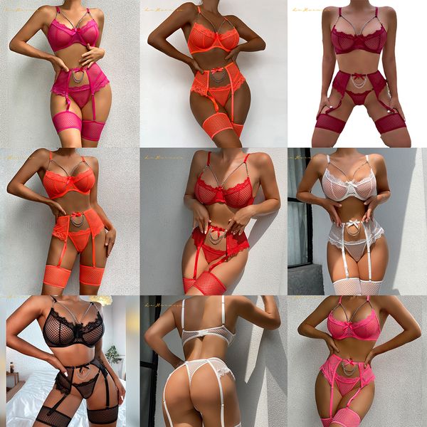 2023 she in new wholesale mesh stitched lace chain fun see-through outfit lingerie sets four-pieces multicolor underwear set oln0336, Black;white
2023 she in new wholesale mesh stitched lace chain fun see-through outfit lingerie sets four-pieces multicolor underwear set oln0336, Black;white