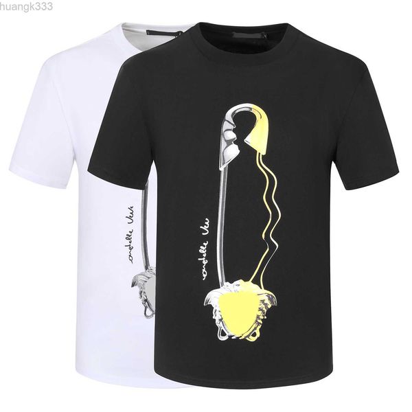 european and american brand senior designer men's t-shirt new women's short sleeved round neck shirt pure cotton fabric letter cha, White;black
european and american brand senior designer men's t-shirt new women's short sleeved round neck shirt pure cotton fabric letter cha, White;black