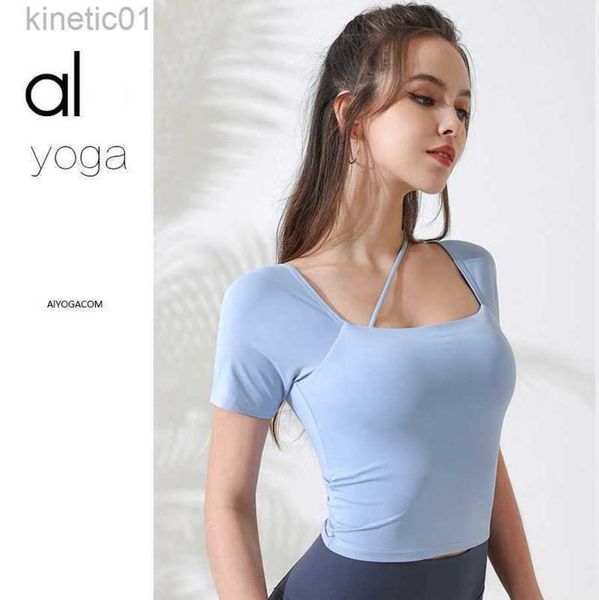 2023 desginer alo yoga bra originnew suit short sleeve with chest pad nude fit back sports running fitness t-shirt, White
2023 desginer alo yoga bra originnew suit short sleeve with chest pad nude fit back sports running fitness t-shirt, White
