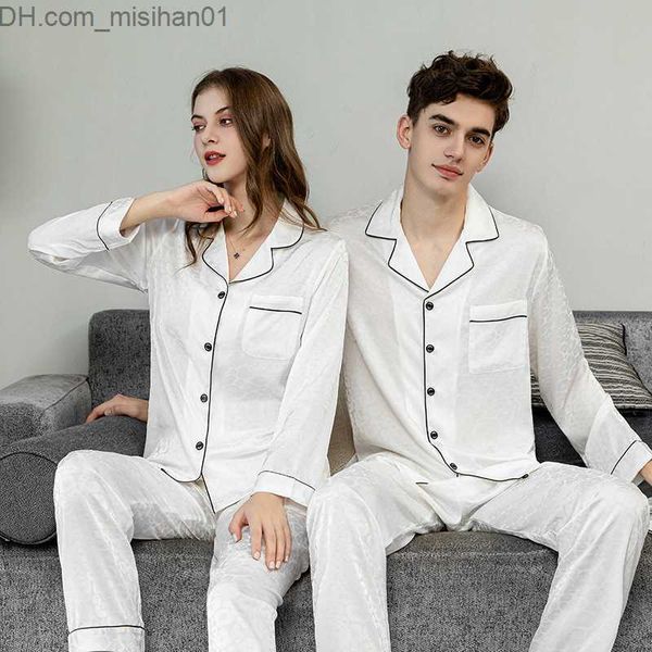 men's sleepwear pajama set for women's summer silk long sleeved pants with thin satin face home wear for men's family couples, Black;brown
men's sleepwear pajama set for women's summer silk long sleeved pants with thin satin face home wear for men's family couples, Black;brown