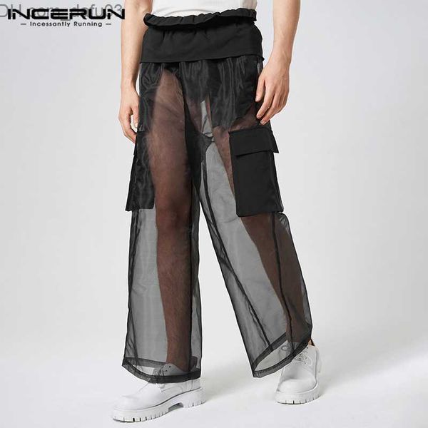 men's pants men's mesh patch work transparent elastic waist pocket wide leg trousers 2023 street clothing fashion underwear s-5xl, Black
men's pants men's mesh patch work transparent elastic waist pocket wide leg trousers 2023 street clothing fashion underwear s-5xl, Black