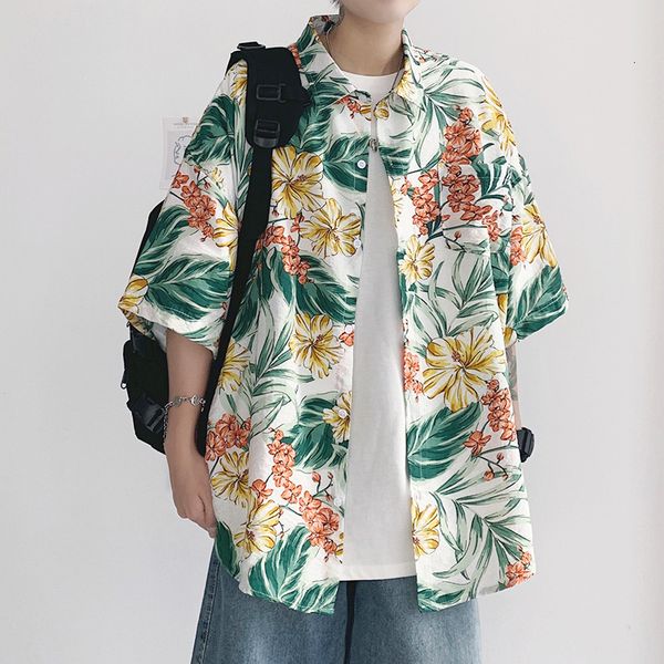 men's casual shirts summer hawaiian beach seaside flower shirt for men vintage button up thin half short sleeve korean fashion clothes, White;black
men's casual shirts summer hawaiian beach seaside flower shirt for men vintage button up thin half short sleeve korean fashion clothes, White;black