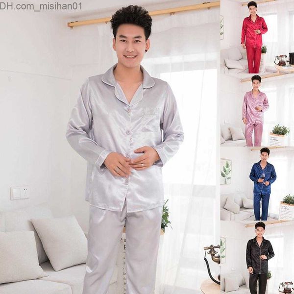 men's sleepwear 2021 silk satin men's pajamas set pajamas couple solid color long sleeved set casual two-piece pajamas autumn elas, Black;brown
men's sleepwear 2021 silk satin men's pajamas set pajamas couple solid color long sleeved set casual two-piece pajamas autumn elas, Black;brown