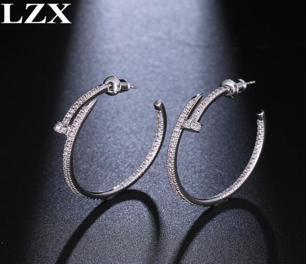 lzx new trendy big round loop earring white gold color luxury cubic zirconia paved hoop earrings for women fashion jewelry6218147, Golden;silver
lzx new trendy big round loop earring white gold color luxury cubic zirconia paved hoop earrings for women fashion jewelry6218147, Golden;silver