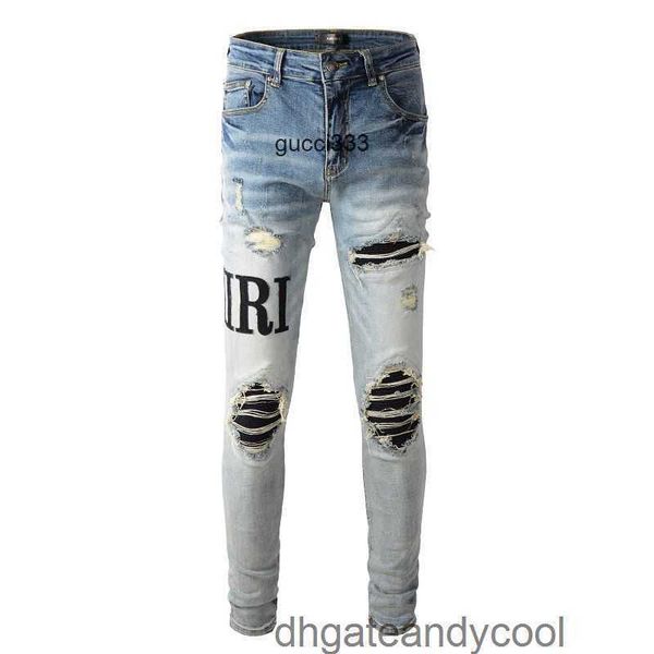 high amirly denim jeans designer pants man fog new street fashion brand letter patch washed old hole slim fit light small foot jeans men s63, Blue
high amirly denim jeans designer pants man fog new street fashion brand letter patch washed old hole slim fit light small foot jeans men s63, Blue