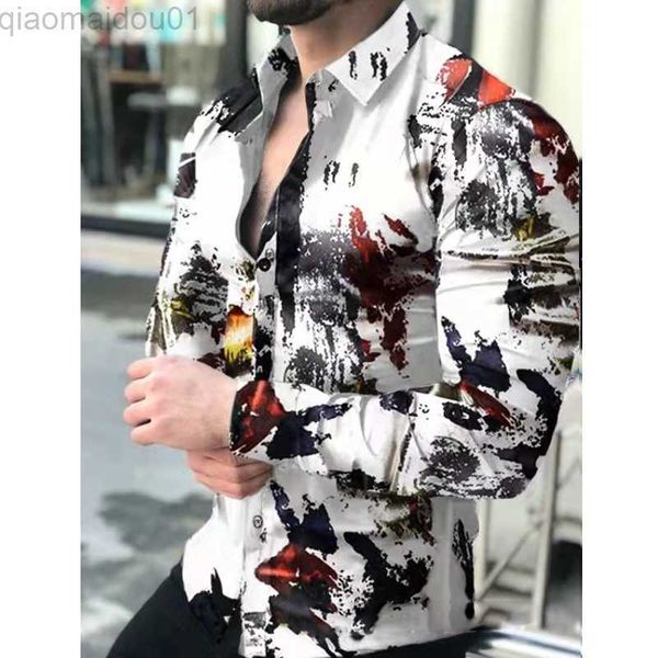 men's casual shirts 2022 men's slim shirt autumn casual turn-down collar streetwear fashion together printed long sleeve oversize, White;black
men's casual shirts 2022 men's slim shirt autumn casual turn-down collar streetwear fashion together printed long sleeve oversize, White;black