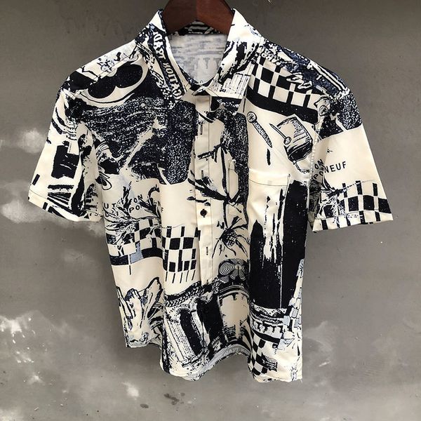 men's casual shirts 2023 men shirt artistic color contrast summer short sleeve streetwear camisa masculina moda hombre 230720, White;black
men's casual shirts 2023 men shirt artistic color contrast summer short sleeve streetwear camisa masculina moda hombre 230720, White;black