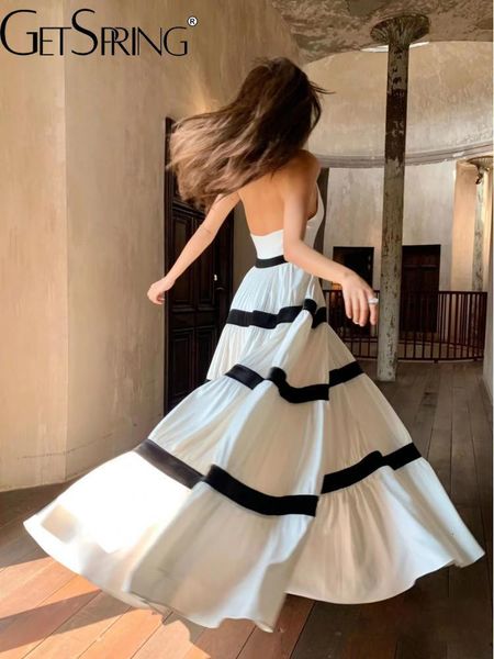 basic casual dresses getspring women dress 2023 spring summer elegant halter sleeveless backless v neck high waist striped large hem long 23, Black;gray
basic casual dresses getspring women dress 2023 spring summer elegant halter sleeveless backless v neck high waist striped large hem long 23, Black;gray