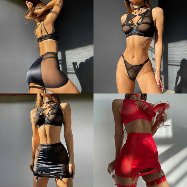 nxy skirt sheer lingerie set 5-pieces fancy underwear women set uncensored transparent bra garters briefs sets bandage outfits 230717, Red;black
nxy skirt sheer lingerie set 5-pieces fancy underwear women set uncensored transparent bra garters briefs sets bandage outfits 230717, Red;black