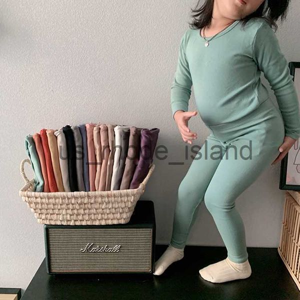 pajamas 20 colors autumn winter kid pajama set elastic +pants.children's sleepwear suit toddler boy girl basic inside clothes x0721, Blue;red
pajamas 20 colors autumn winter kid pajama set elastic +pants.children's sleepwear suit toddler boy girl basic inside clothes x0721, Blue;red