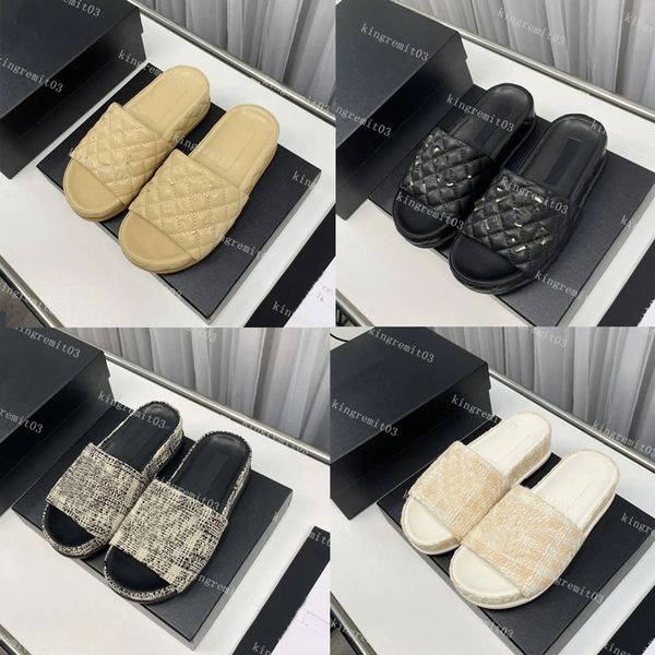designer shoes women calfskin sandals honey slippers woven flat slides straw knitted slider platform shoe scuffs beach flip flops, Black
designer shoes women calfskin sandals honey slippers woven flat slides straw knitted slider platform shoe scuffs beach flip flops, Black