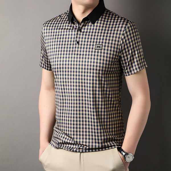 men's polos mlshp summer plaid printed high elasticity men's polo shirts luxury short sleeve business casual golf man tshirts male, White;black
men's polos mlshp summer plaid printed high elasticity men's polo shirts luxury short sleeve business casual golf man tshirts male, White;black