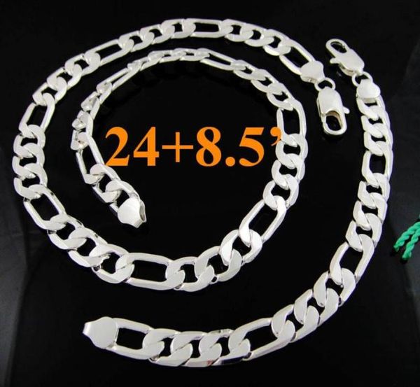 cool men039s jewelry 925 silver 12mm figaro chains necklace bracelet jewelry set 2485inch 10sets1014481
cool men039s jewelry 925 silver 12mm figaro chains necklace bracelet jewelry set 2485inch 10sets1014481