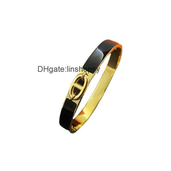 66sbangle designer h pig nose bangles new enamel bracelets anchor chain 8 figure buckle couples daily accessories party wedding gift valenti, Black
66sbangle designer h pig nose bangles new enamel bracelets anchor chain 8 figure buckle couples daily accessories party wedding gift valenti, Black