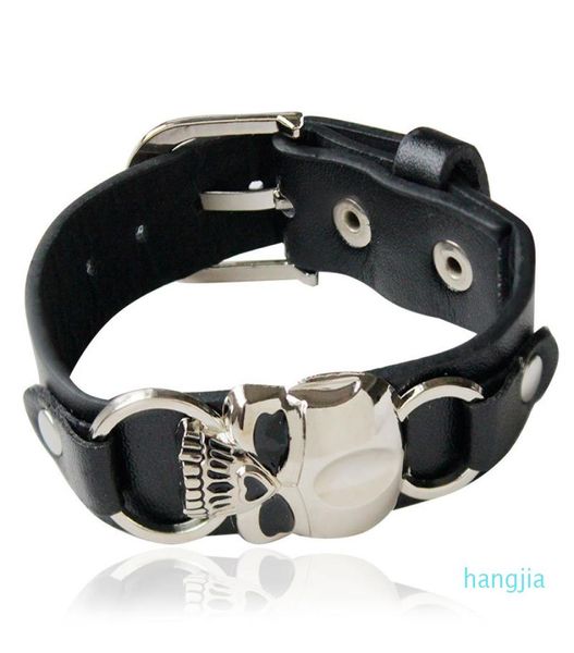 trendy mens bike leather bracelet europe punk vintage black wide leather skull skeleton charm bracelets for men s fashion jewelry1168946, Golden;silver
trendy mens bike leather bracelet europe punk vintage black wide leather skull skeleton charm bracelets for men s fashion jewelry1168946, Golden;silver
