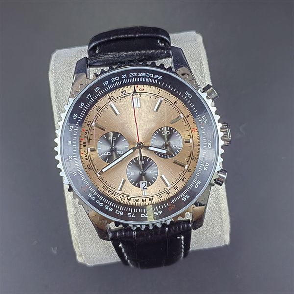 navitimer luxury watches quartz movement watch stainless steel leather strap 50mm montre homme plated silver wristwatch luminous aaa quality, Slivery;brown
navitimer luxury watches quartz movement watch stainless steel leather strap 50mm montre homme plated silver wristwatch luminous aaa quality, Slivery;brown