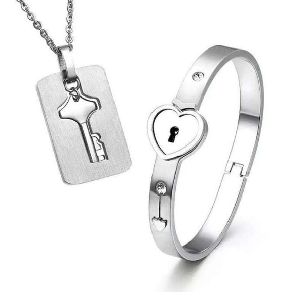 2pcs set new stainless steel silver love heart lock bangle bracelet matching key tag pendant necklace couple set8972780
2pcs set new stainless steel silver love heart lock bangle bracelet matching key tag pendant necklace couple set8972780