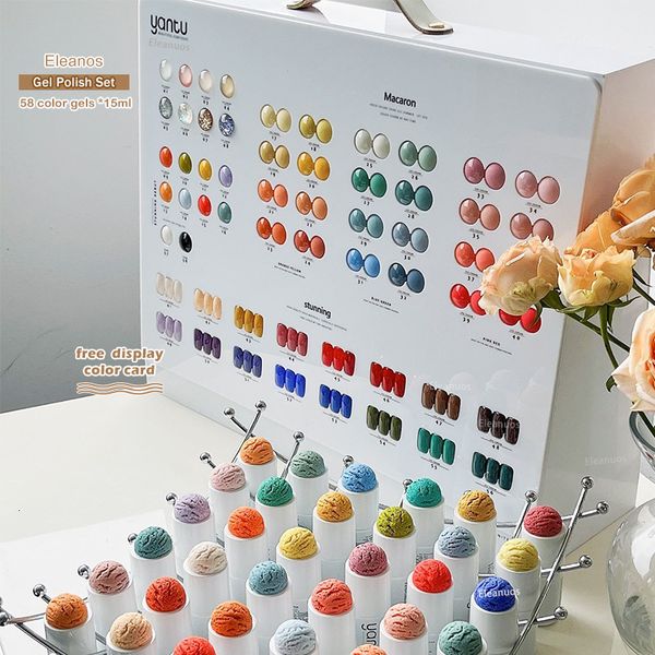 nail gel eleanos macaron 58pcs polish set with color card for salon high end collection 15ml icecream bottle uv led 230720, Red;pink
nail gel eleanos macaron 58pcs polish set with color card for salon high end collection 15ml icecream bottle uv led 230720, Red;pink