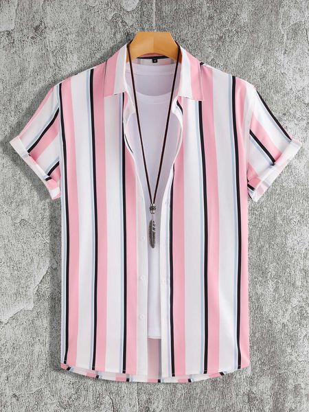 men's fashion hypemode men random striped shirt without, White;black